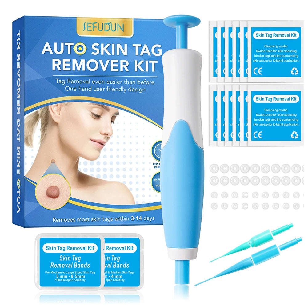 105 - Face Mole Removal Tool Kits Rubber Rings Face Beauty Accessories Wart Tag Remover Kit Multipurpose Supplies for Armpits Arm Legs