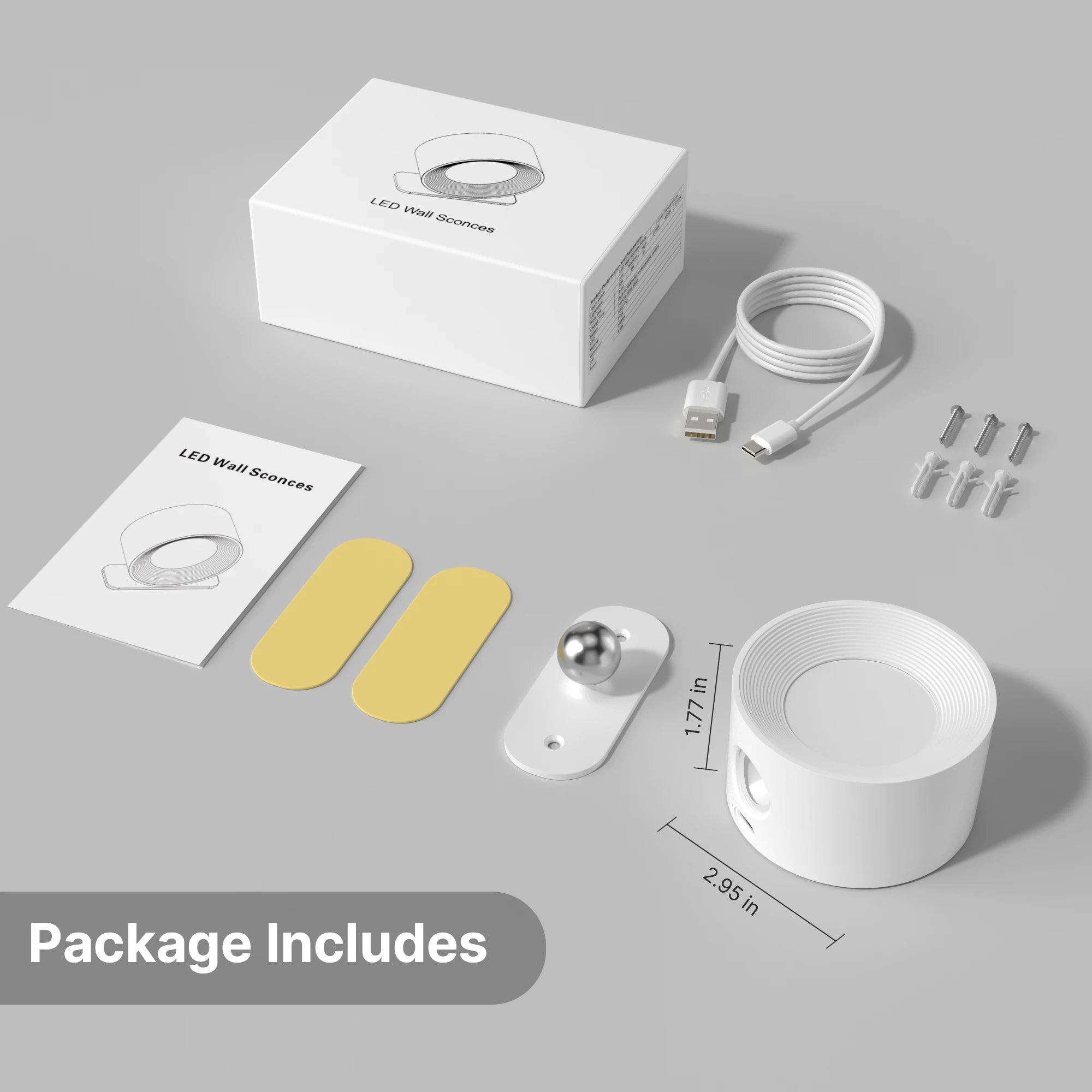 103 - LED Wall Sconces light, 3 Brightness Levels 3 Color Modes Wall Lights, 2000mAh Battery Operated 360° Rotatable Touch Control