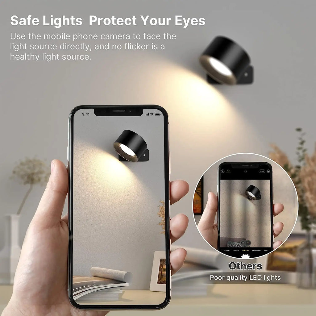 103 - LED Wall Sconces light, 3 Brightness Levels 3 Color Modes Wall Lights, 2000mAh Battery Operated 360° Rotatable Touch Control