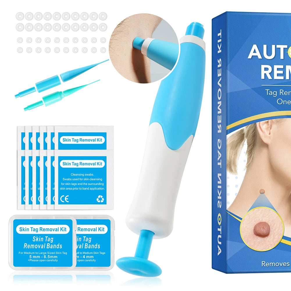 105 - Face Mole Removal Tool Kits Rubber Rings Face Beauty Accessories Wart Tag Remover Kit Multipurpose Supplies for Armpits Arm Legs