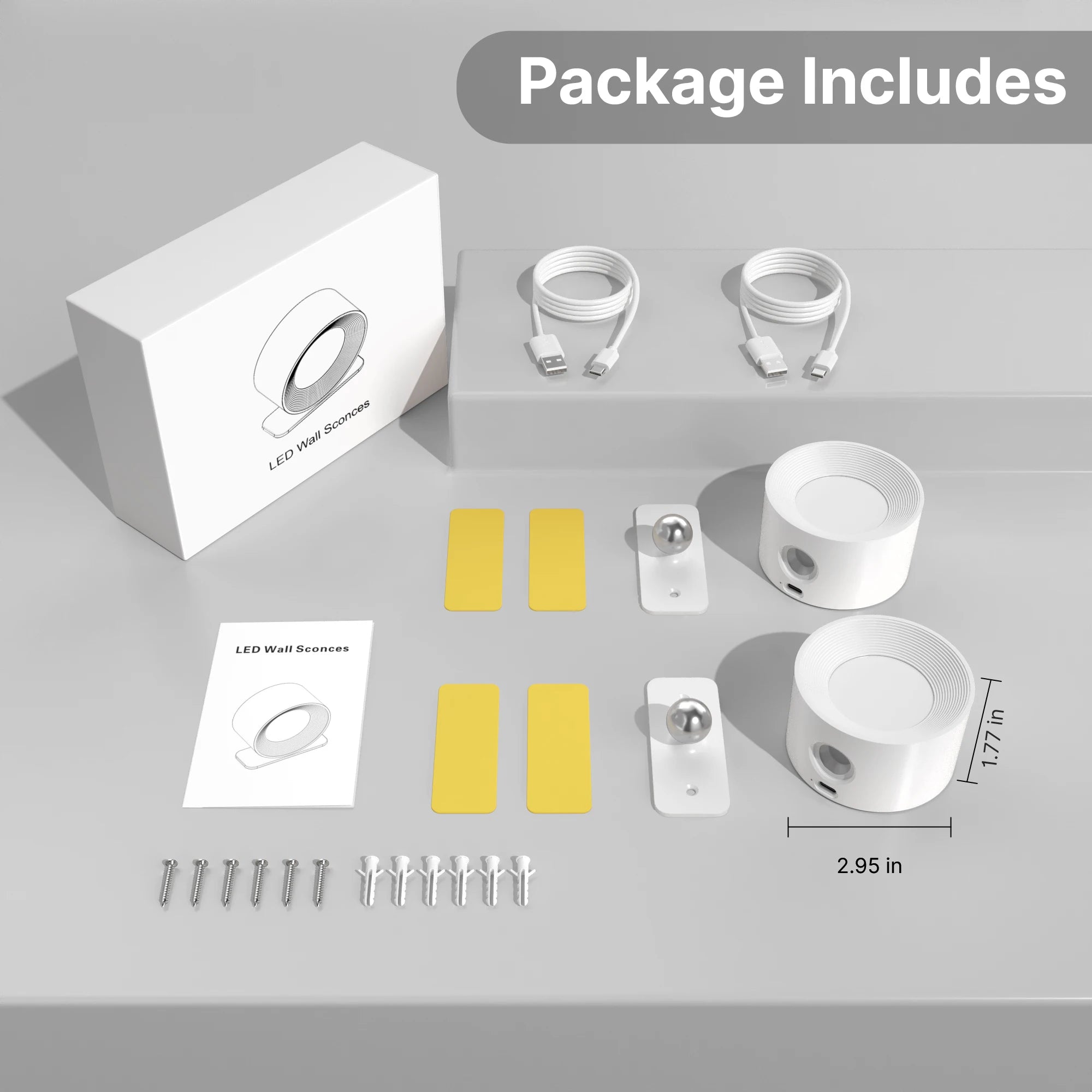 103 - LED Wall Sconces light, 3 Brightness Levels 3 Color Modes Wall Lights, 2000mAh Battery Operated 360° Rotatable Touch Control