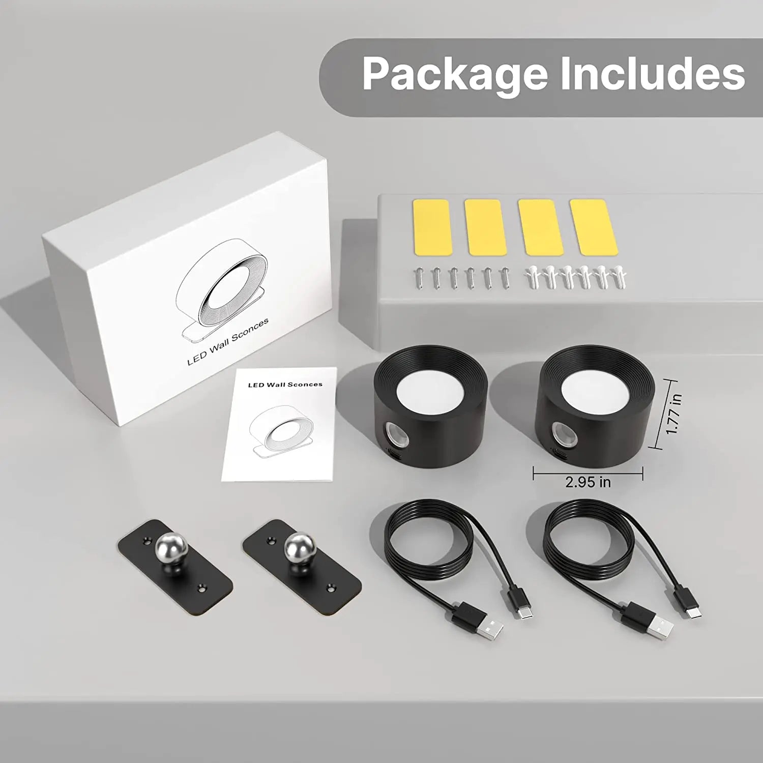 103 - LED Wall Sconces light, 3 Brightness Levels 3 Color Modes Wall Lights, 2000mAh Battery Operated 360° Rotatable Touch Control